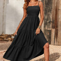 Spaghetti Strap Maxi Dress Women Summer Sleeveless Smocked Boho Long Beach Dress Sundresses | Dresses | Wiccan Center