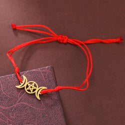 Triple Moon Pentacle Adjustable Bracelet | bracelets | Wiccan Center