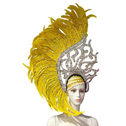 The Stardust Samba Radiance – Elegant Feathered Stage & Carnival Headdress | Headdress | Wiccan Center