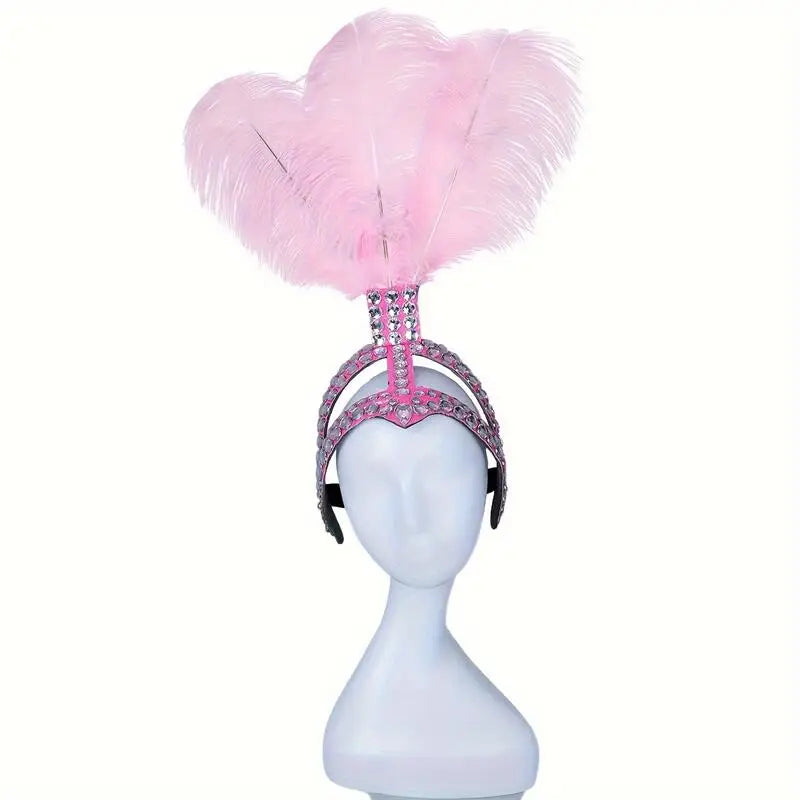 Ostrich Feathered Rhinestone Headpiece | Headdress | Wiccan Center