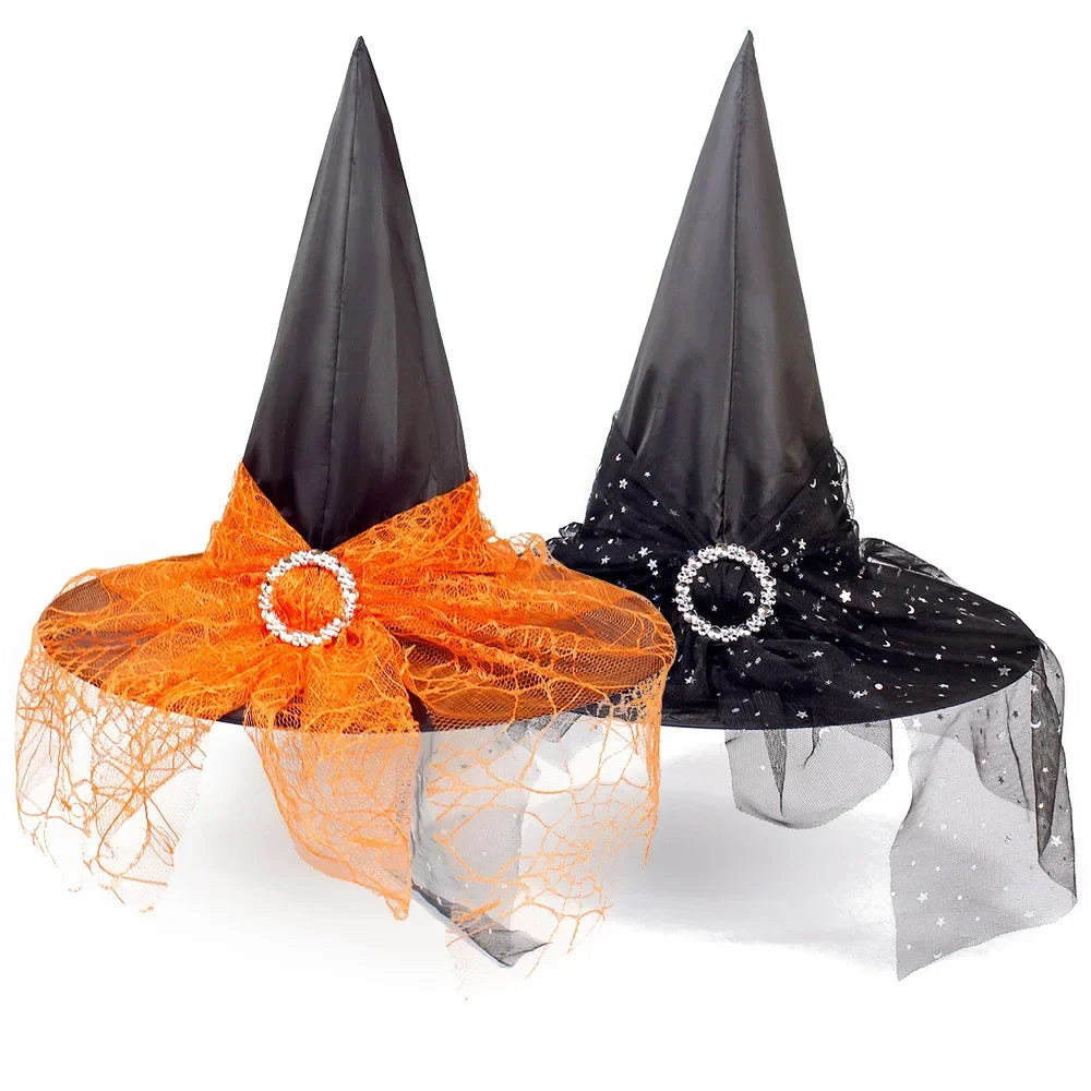 Halloween Witch Hat Gauze Costume Headwear for Adults & Children | | Wiccan Center