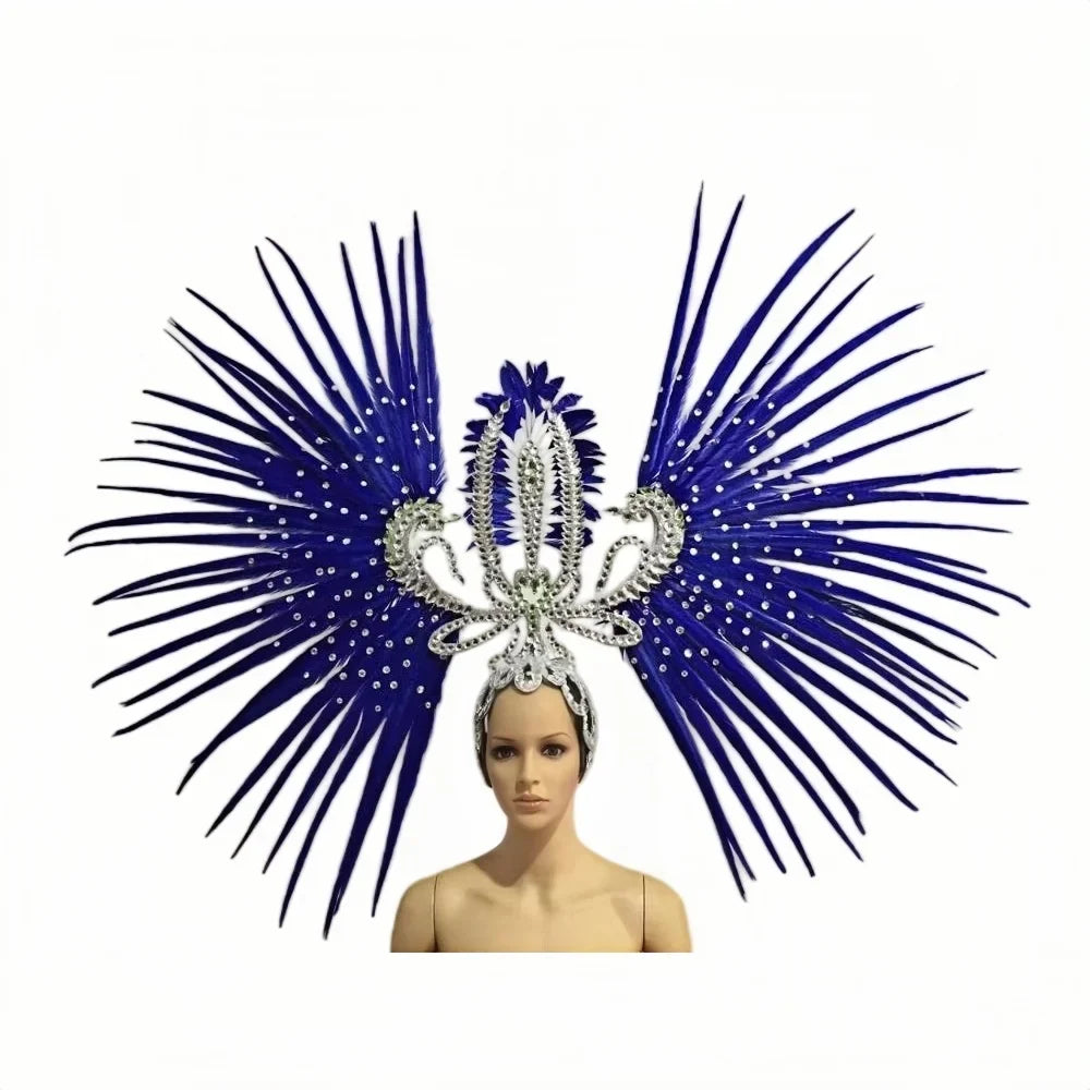 The Stardust Tropicana Samba Crown – Feather & Rhinestone Stage Headdress | Headdress | Wiccan Center