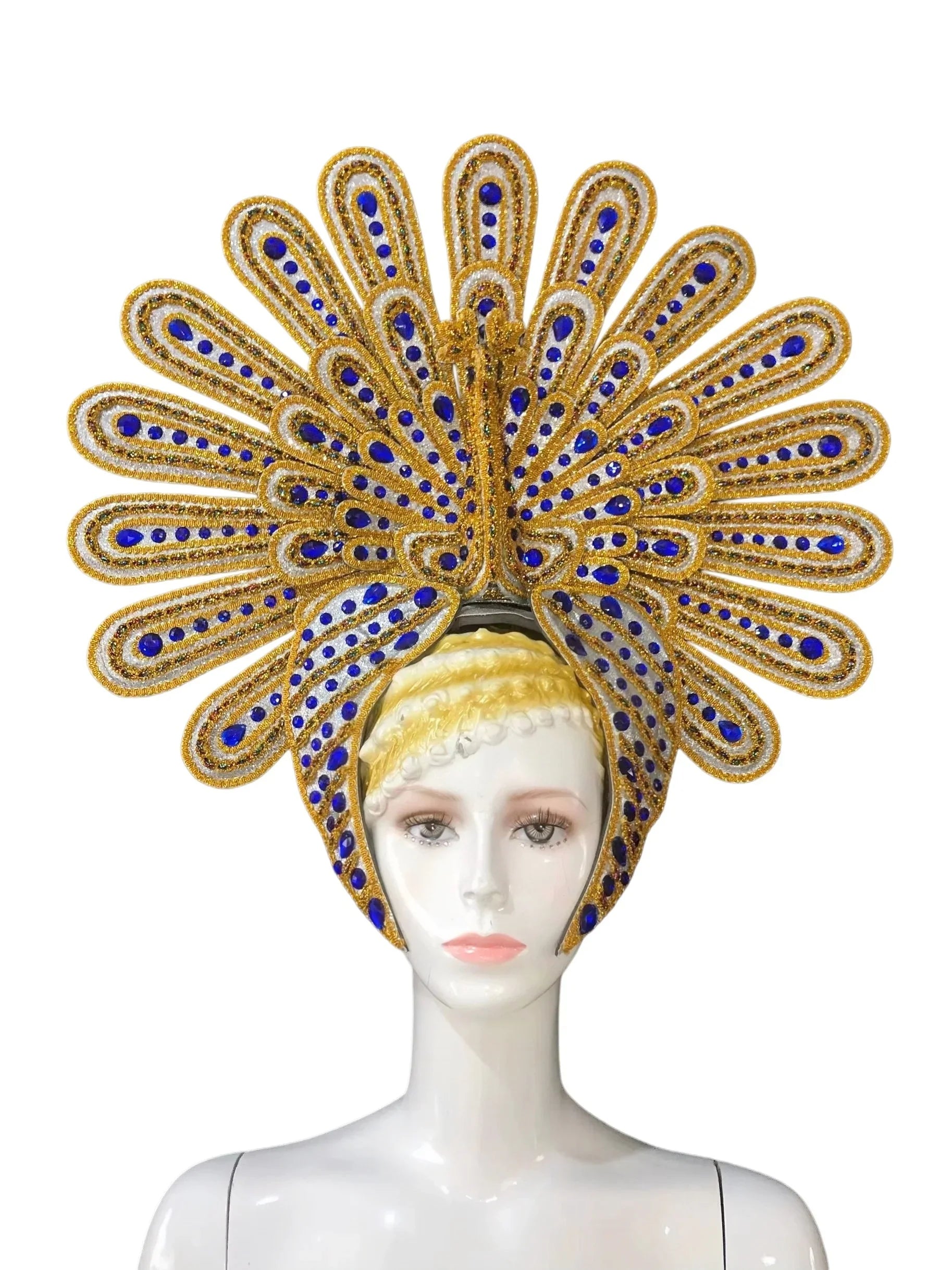 Brazil Rio Spanish Cuba Santiago Havana Venice Dionysia carnival Float Mask dress masque ball costume samba Golden Crown | Headpiece | Wiccan Center
