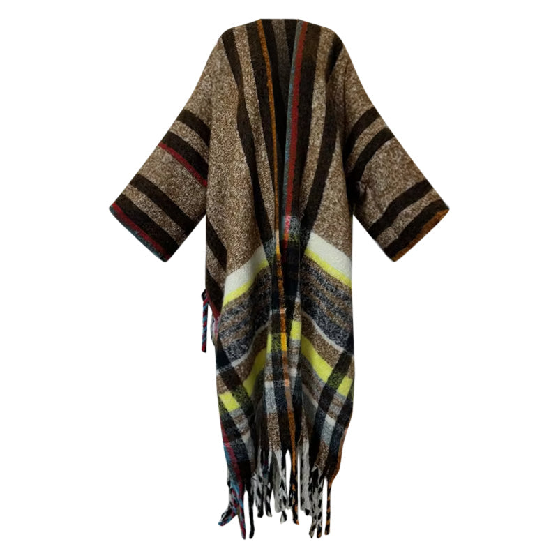 Checkmate Chic Wool Kimono