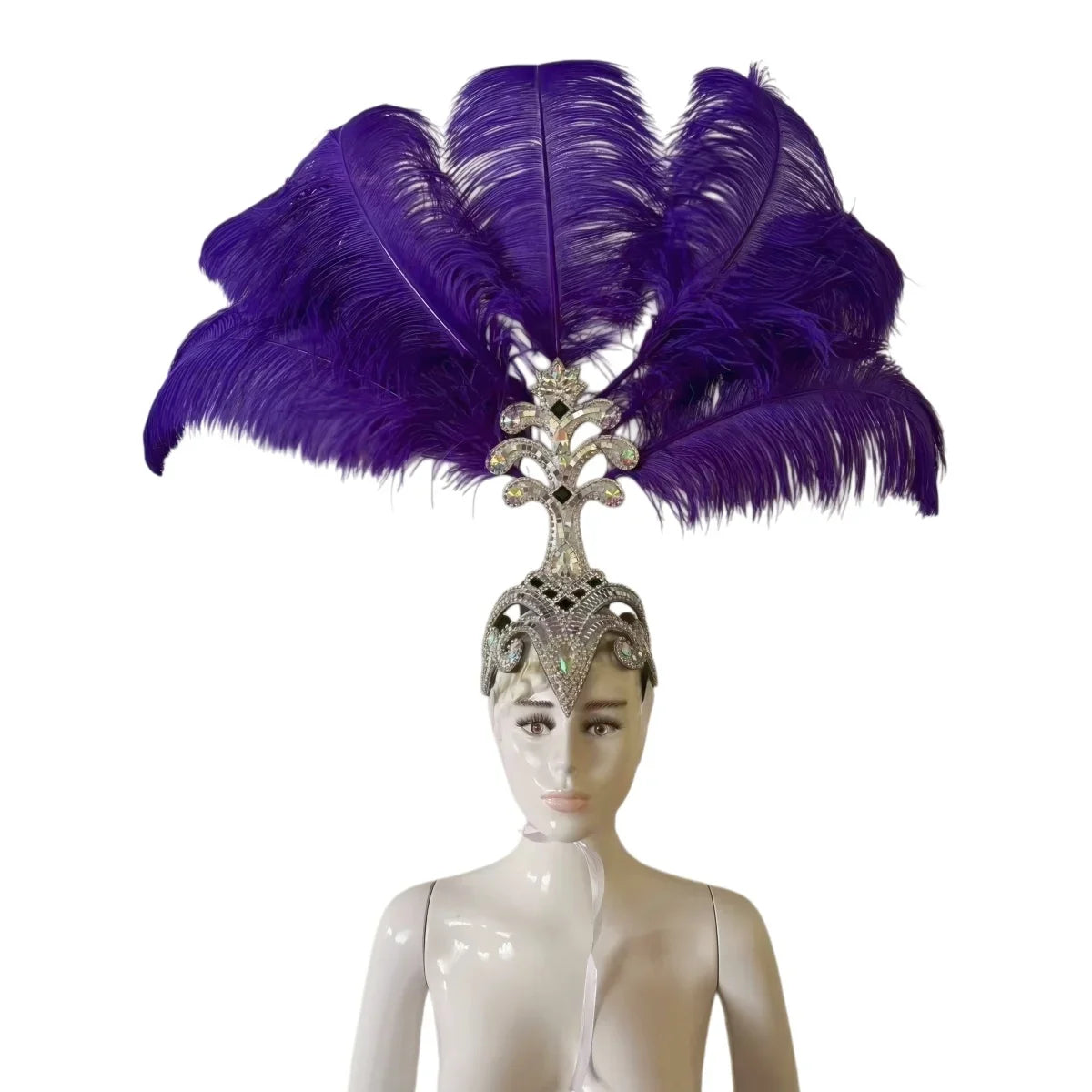 The Stardust Samba Queen – Premium Feathers & Rhinestones Carnival Headdress | Headdress | Wiccan Center