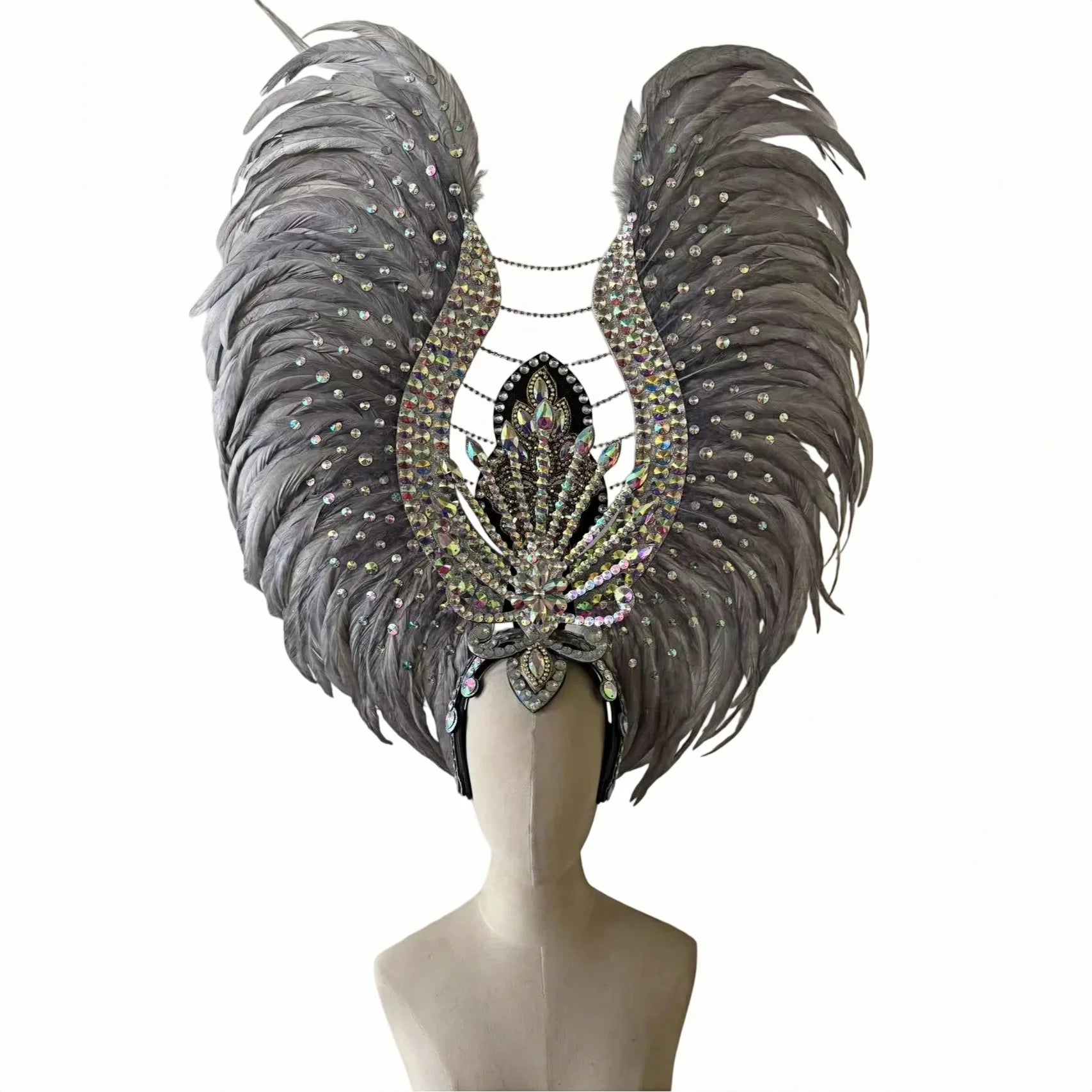 The Stardust Aurora Feather Headdress – Light Purple Cabaret & Carnival Crown | Headdress | Wiccan Center