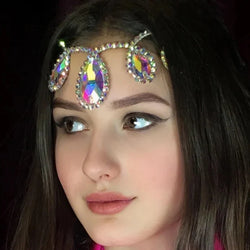 Rhinestone Drop Head Chain Headpiece | Hair Chain | Wiccan Center