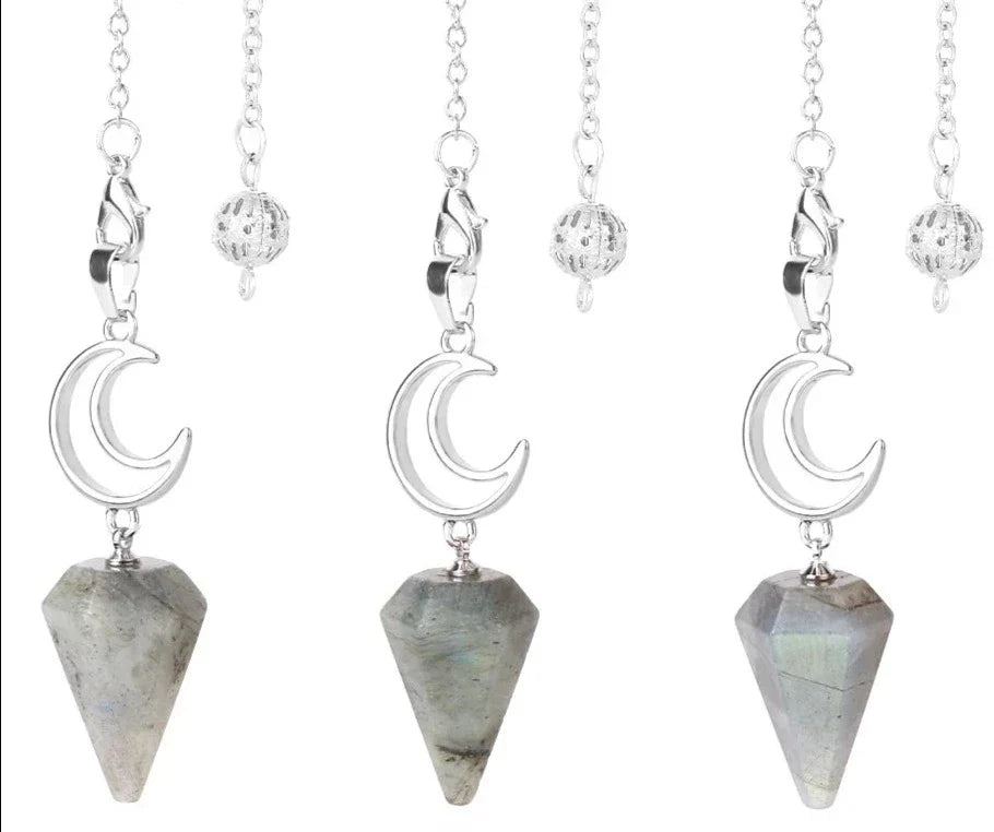 Crystal Crescent Moon Pendulums | Pendulums | Wiccan Center