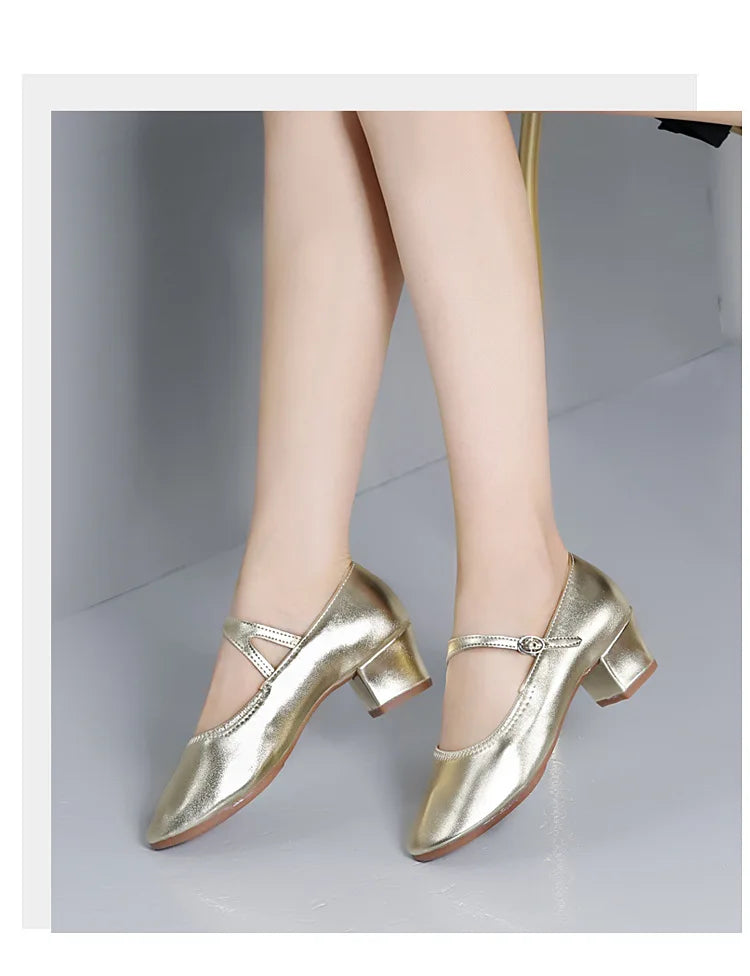 The Stardust Carousel Mary Jane – Classic Low-Heel Dance Pump