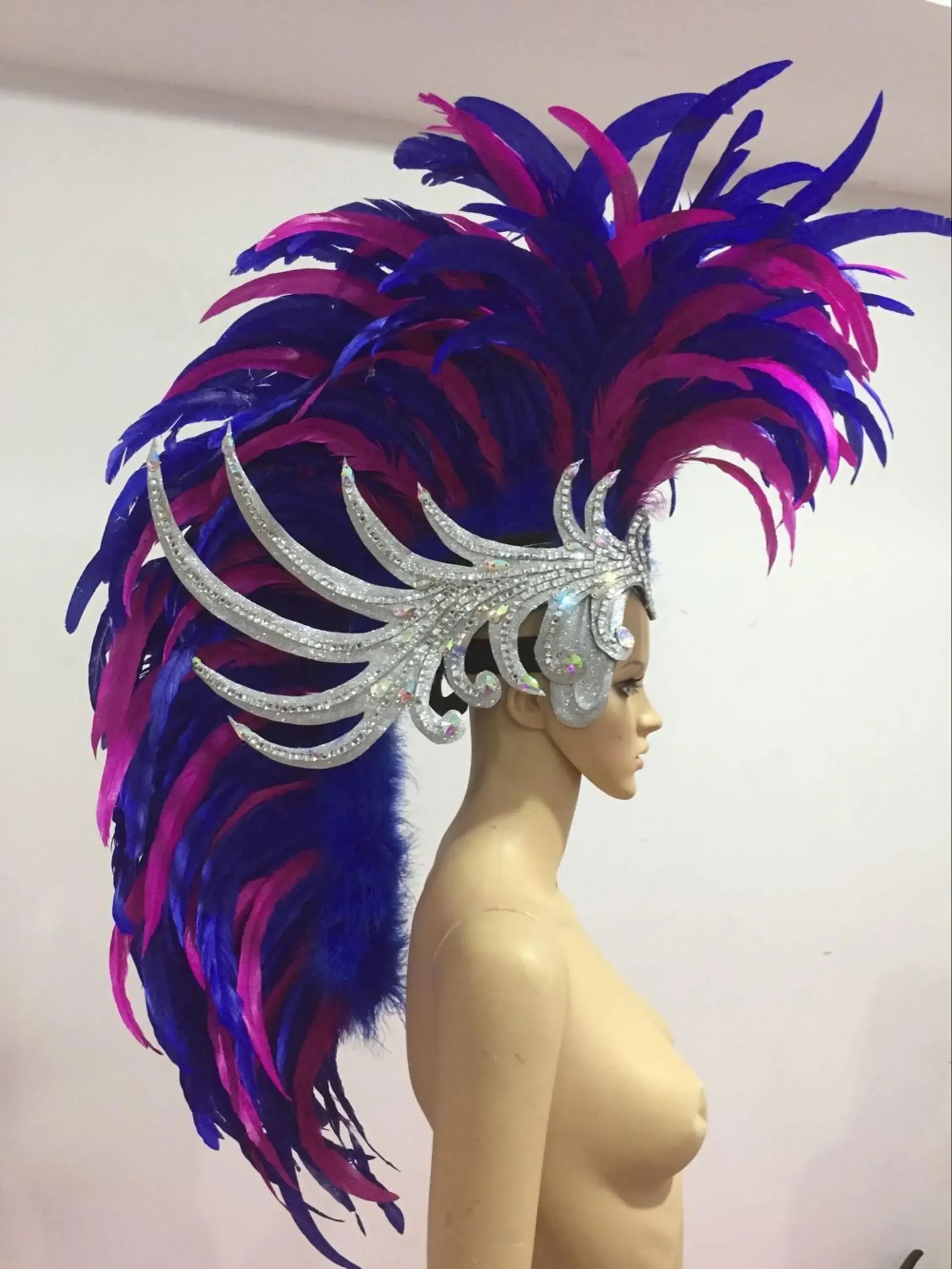 The Stardust Dynasty – Majestic Velvet & Feather Samba Masquerade Crown