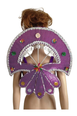 Sequined Butterfly-Style Costume Backpiece with Draped Chain | Back Pieces | Wiccan Center