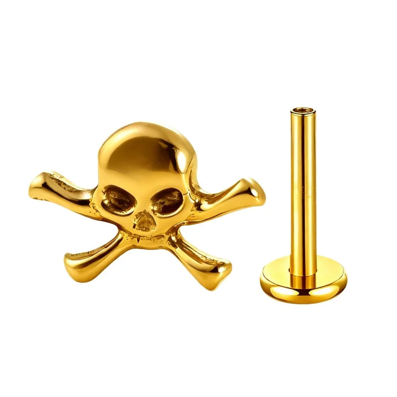 G23 Titanium Cross Lip Piercing 16G Gothic Skull Labret Tragus Helix Cartilage Nose Jewelry Body Piercing Accessory | | Wiccan Center