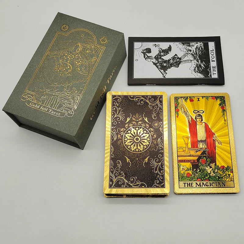 New Plastic Rider Waite Tarot Hot Stamping Gold Foil Tarot Exquisite Board Game Divination Cards For Collection | | Wiccan Center