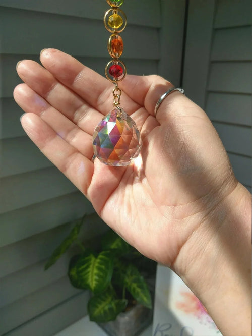1pc Crystal Suncatcher Mobile Meditation Home Decor Rainbow Maker Prism Suncatcher (Rainbow and Fantasy) | | Wiccan Center