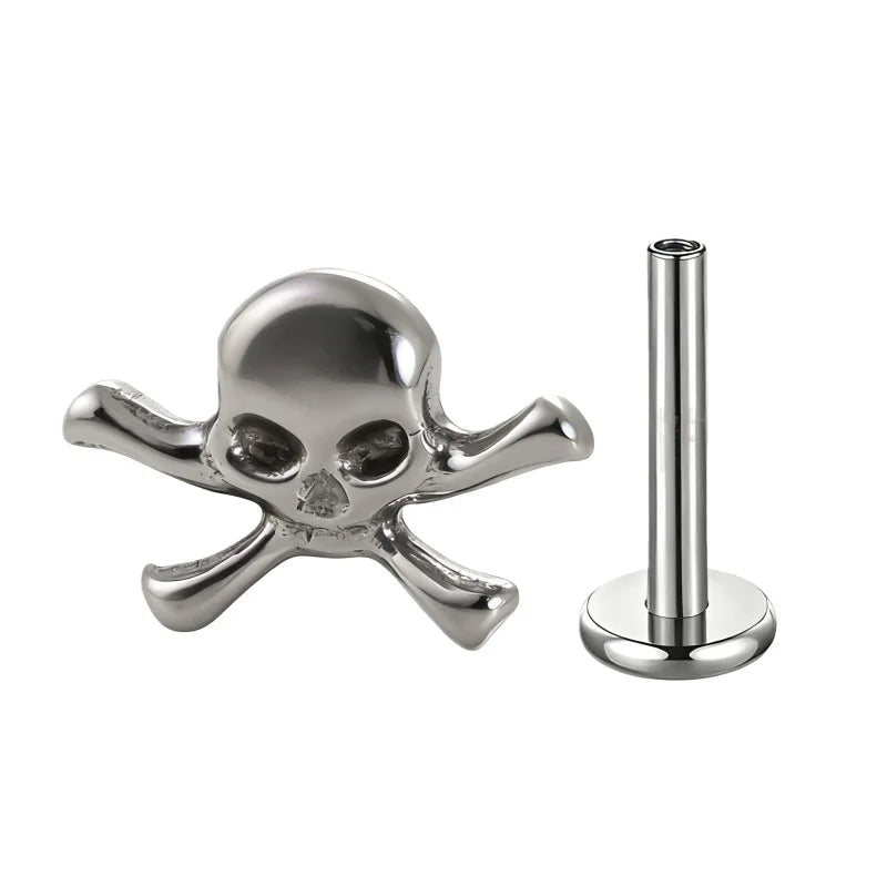 G23 Titanium Cross Lip Piercing 16G Gothic Skull Labret Tragus Helix Cartilage Nose Jewelry Body Piercing Accessory | | Wiccan Center