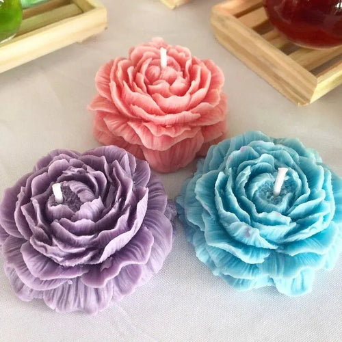 3D Peony Candle Silicone Mold DIY Relief Flower Soap Resin Plaster Mould Home Decor Chocolate Cake Ice Baking Making Tool Gifts | | Wiccan Center