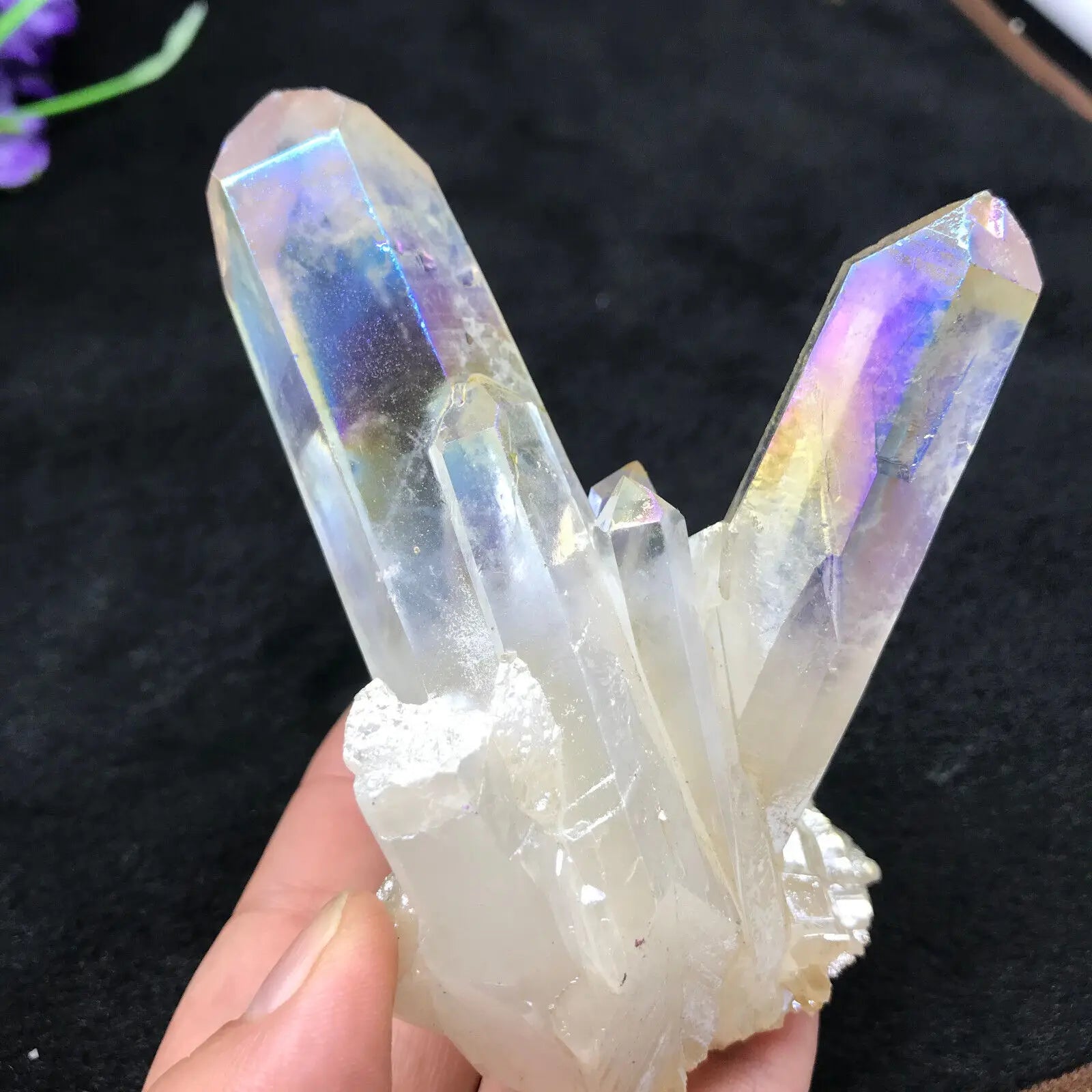 Rainbow Angel Aura Quartz Crystal Cluster | Crystals | Wiccan Center
