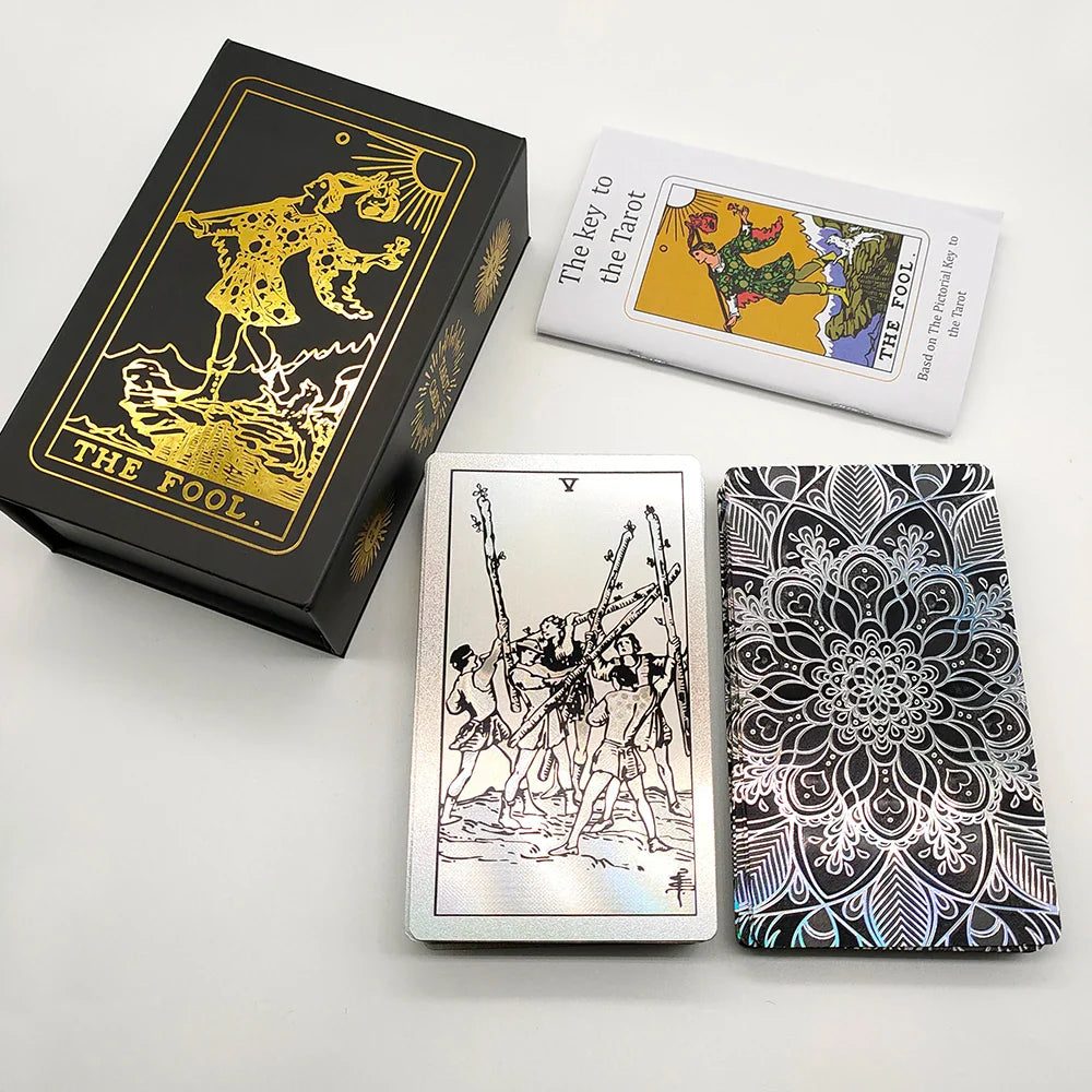 New Plastic Rider Waite Tarot Hot Stamping Gold Foil Tarot Exquisite Board Game Divination Cards For Collection | | Wiccan Center