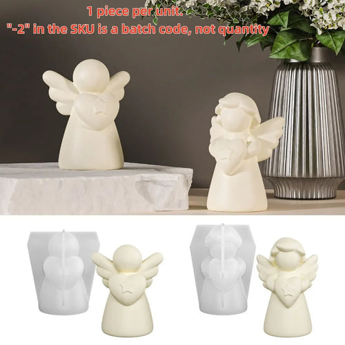 1pcs Heart Wings Angel Silicone Mold DIY Human Sculpture Candle Gypsum Resin Mould Home Decor Birthday Gift | | Wiccan Center