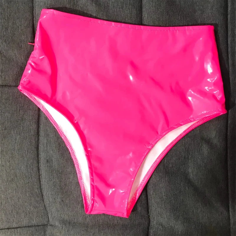 The Stardust Spotlight High-Waist Shorts – Glossy Patent Leather Showgirl Hot Pants | Costume Bottoms | Wiccan Center