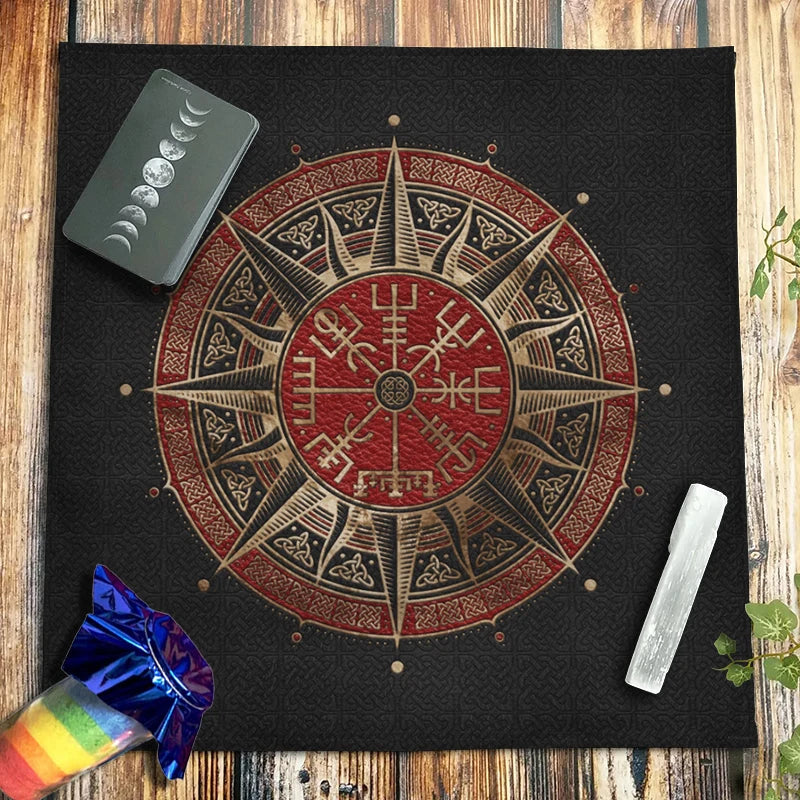 Triple Moon Pentacle and Runic Altar Cloth | Altar Cloth | Wiccan Center
