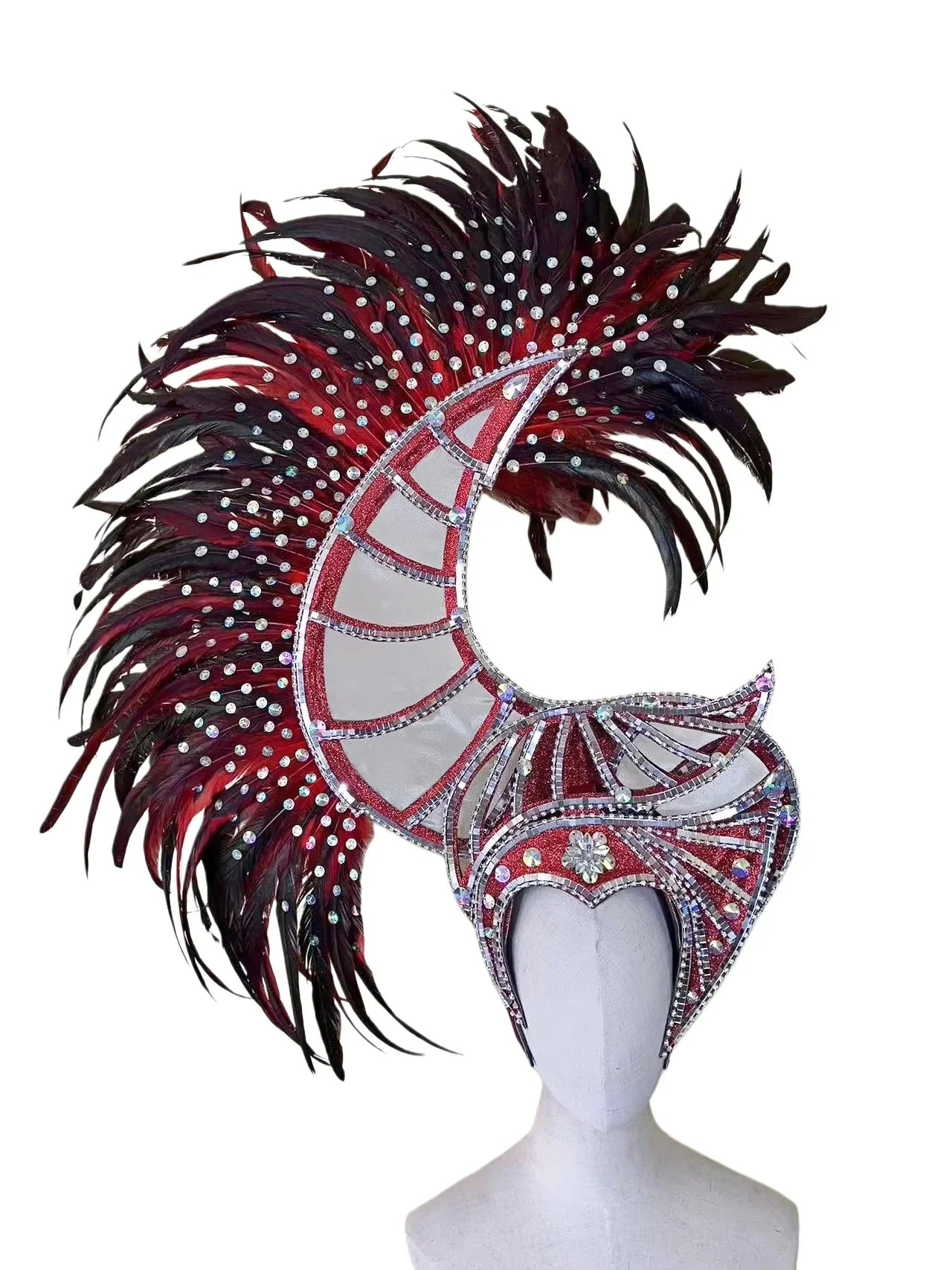 The Stardust Zenith – Premium Feathered Carnival & Samba Crown Headdress