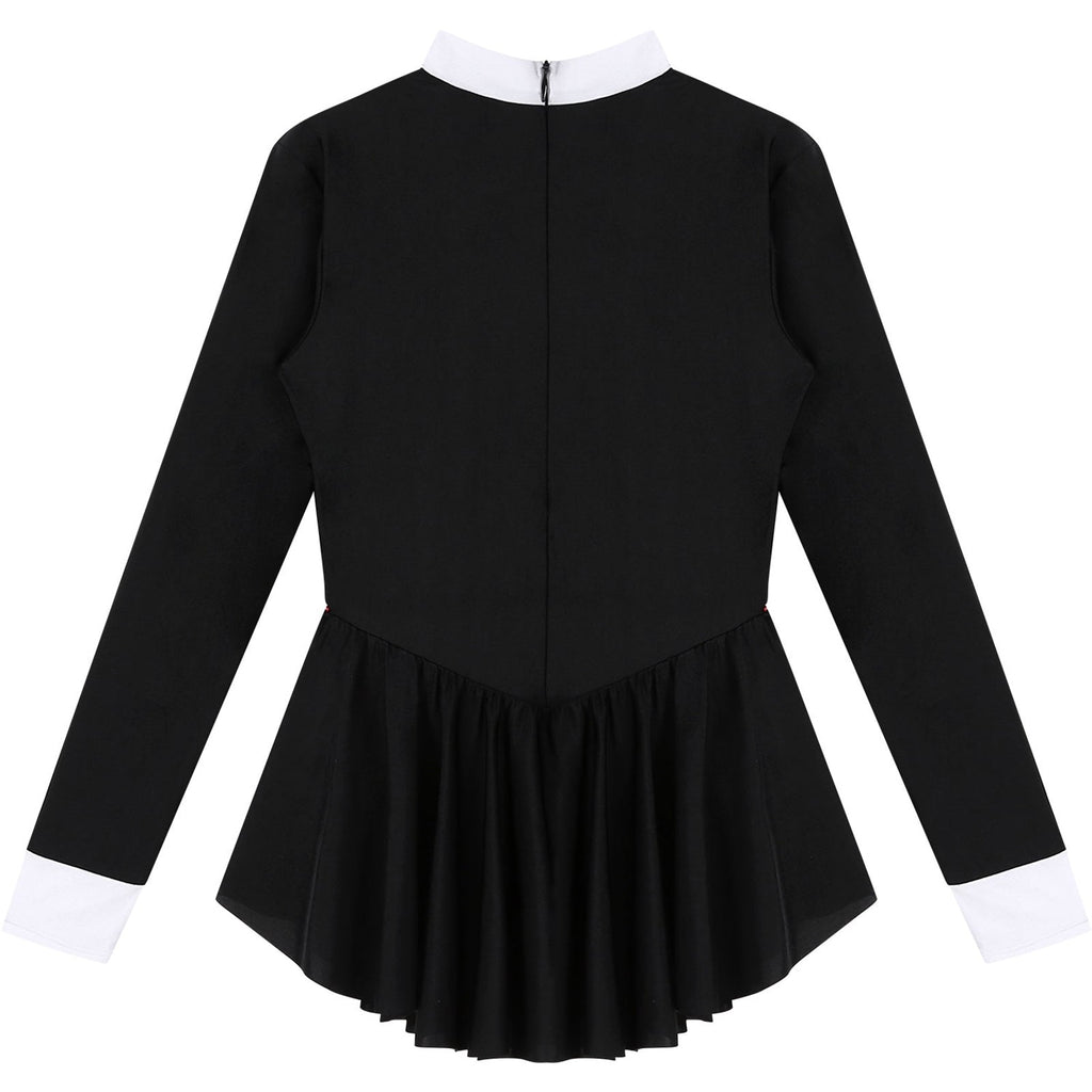 The Stardust Showgirl Tuxedo Leotard Dress – Luxury Long Sleeve Latin Dance & Stage Wear