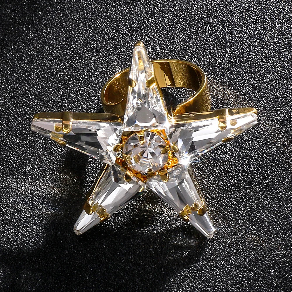 Rhinestone Star Fashion Finger Rings | Rings | Wiccan Center