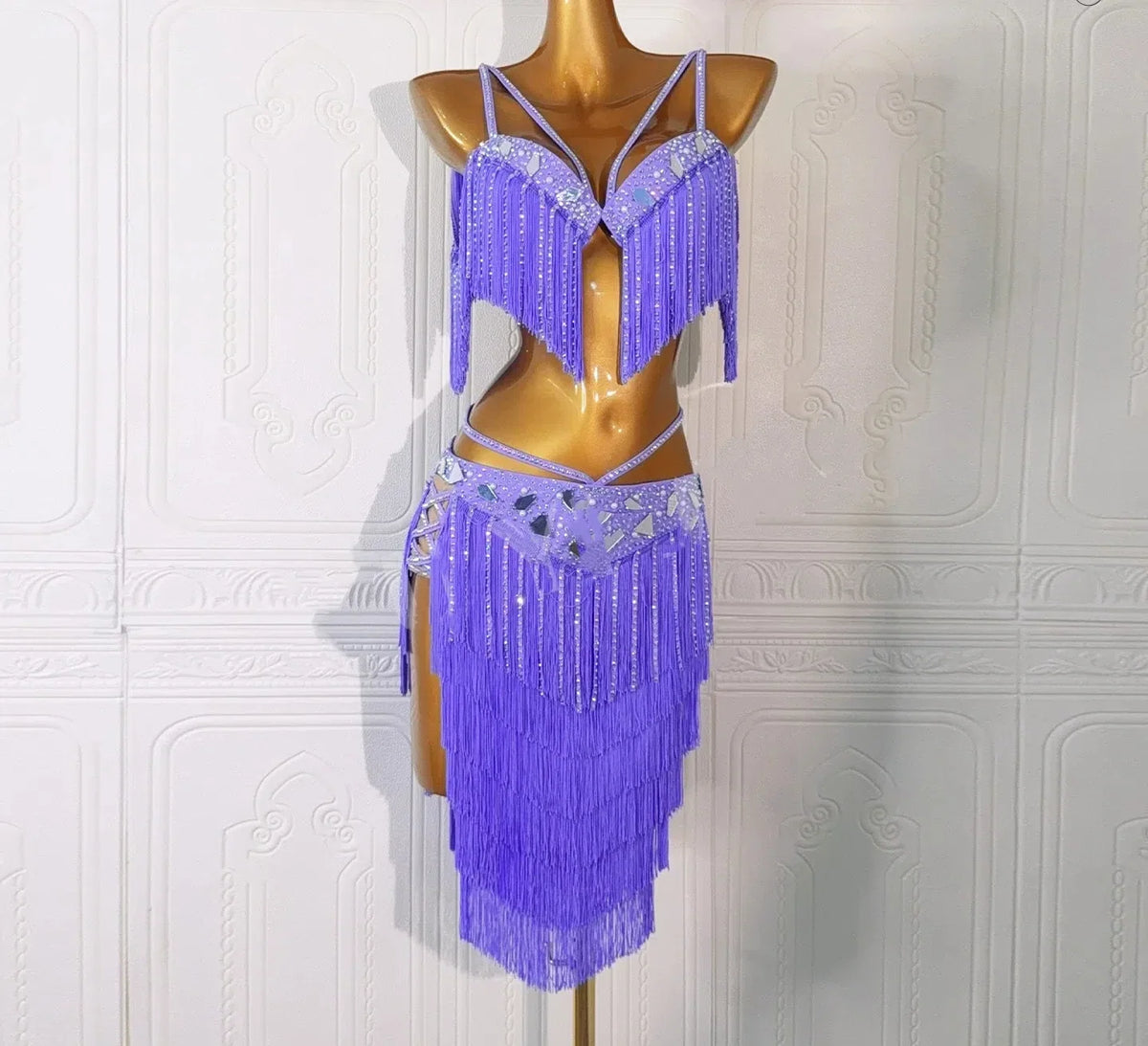 Luxury Tassel Top & Skirt Belly Dance Performance Set | Costume Sets | Wiccan Center