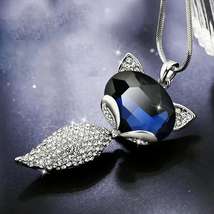 2024 New Korean Cute Sweater Chain Crystal Owl Necklace Long Women's Autumn and Winter Clothes Pendant Accessories