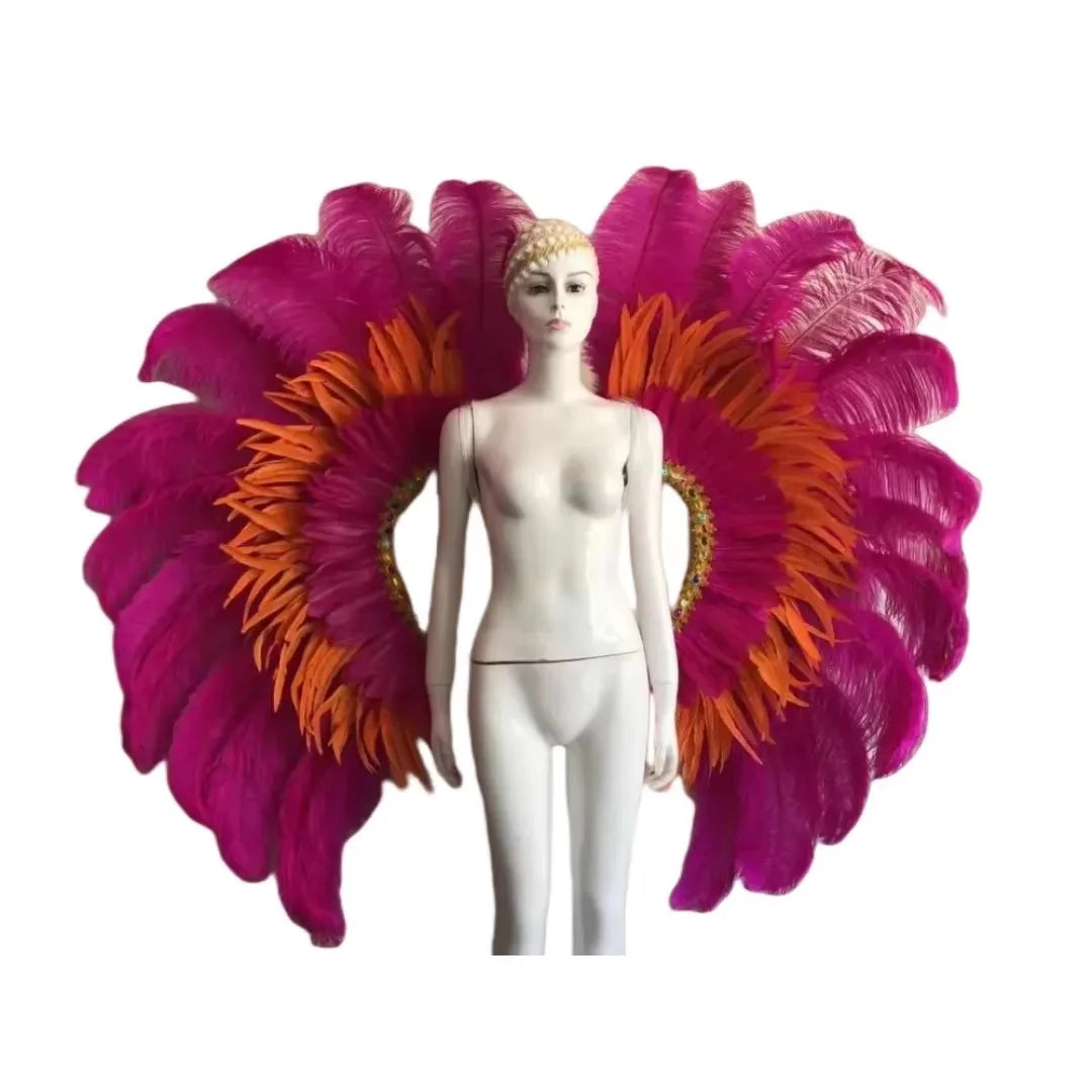 Two-Tone Feather Wing Backpiece Stage Costume Accessory | Back Pieces | Wiccan Center