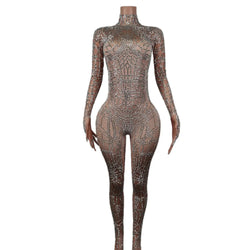Geometric Rhinestone Illusion Bodysuit | Bodysuit | Wiccan Center