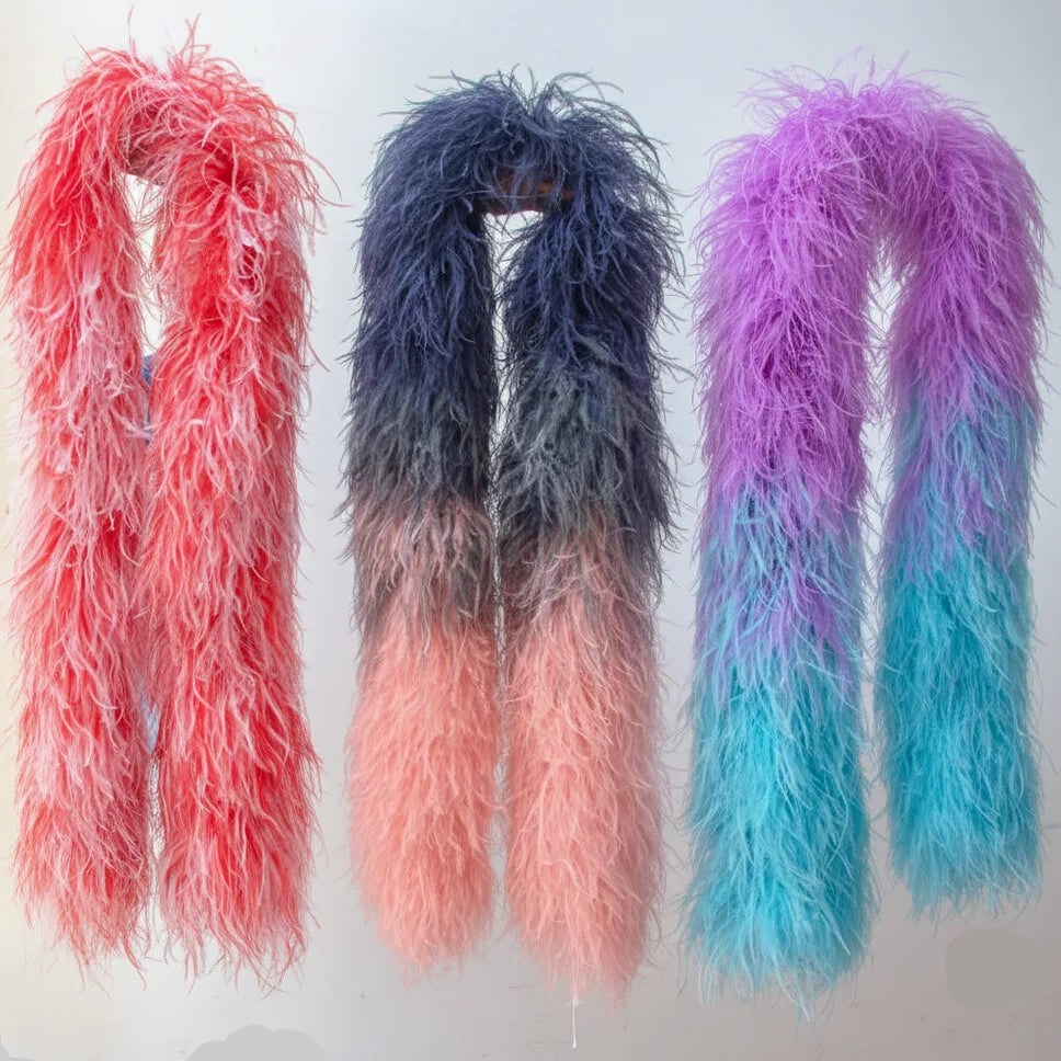 Mixed Color Ostrich Feather Boa & Shawl (2 Meters)