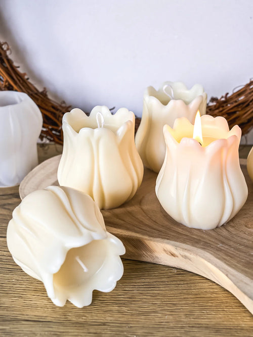 3D Tulip Flower Candle Mold Aromatherapy Candle Making DIY Handmade Soap Candlestick Resin Silicone Molds Home Decor Wedding Gif | | Wiccan Center