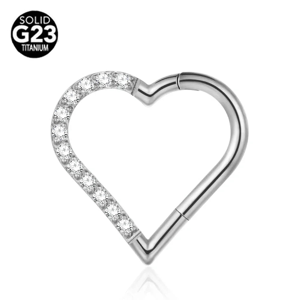 G23 Titanium Bee Septum Nose Ring Piercing Body Jewelry 16G Moon Segment Snake Clicker Helix Ear Cartilage Heart Daith Hoop | | Wiccan Center