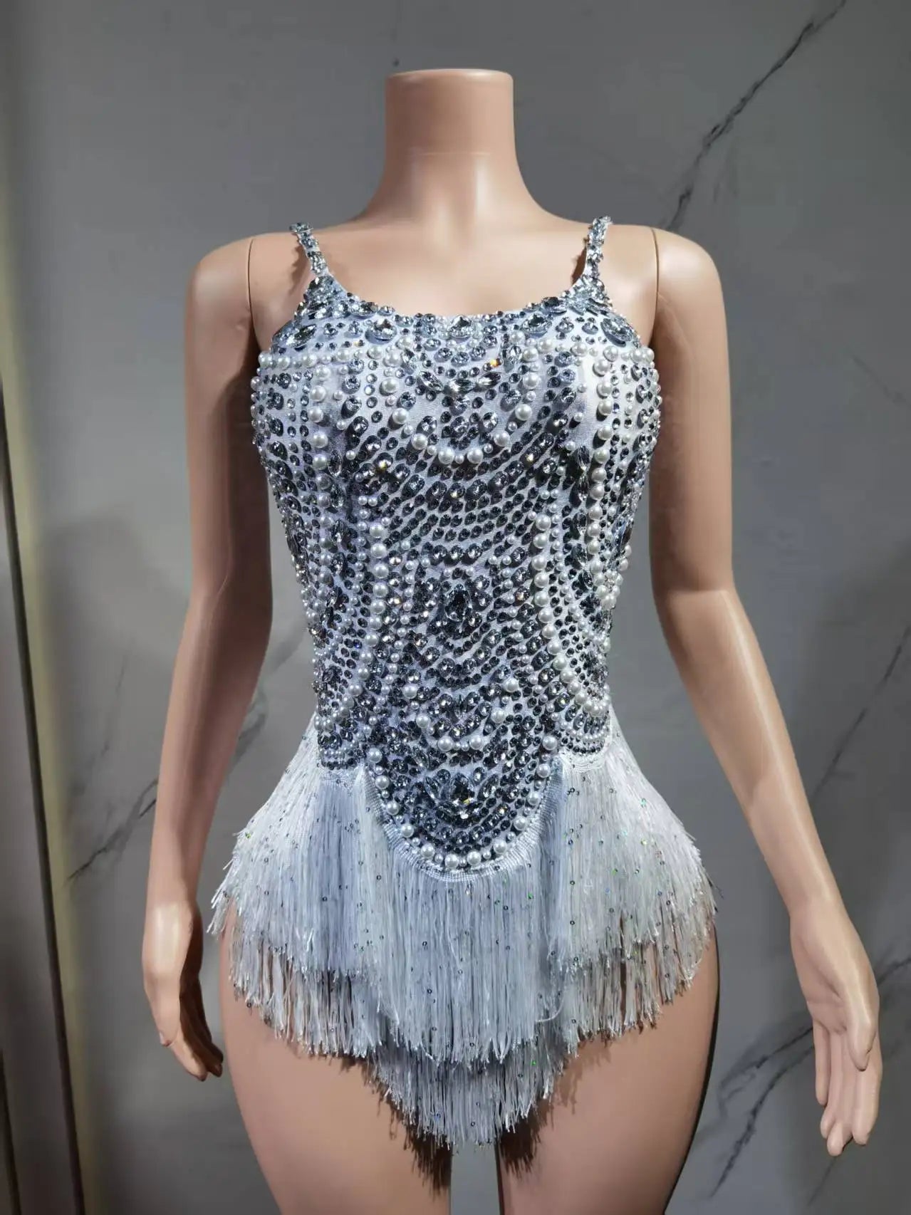 The Stardust Festival Fringe Bodysuit – Luxury Rhinestone Tassel Showgirl Costume | Bodysuit | Wiccan Center