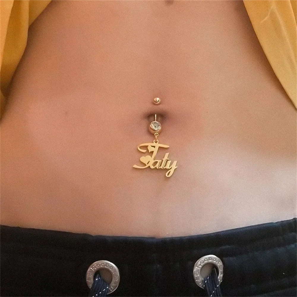 Custom Personalized Sexy Perforation Name Navel Ring Name Navel Ring Crystal Name Navel Ring Fashion Body Jewelry