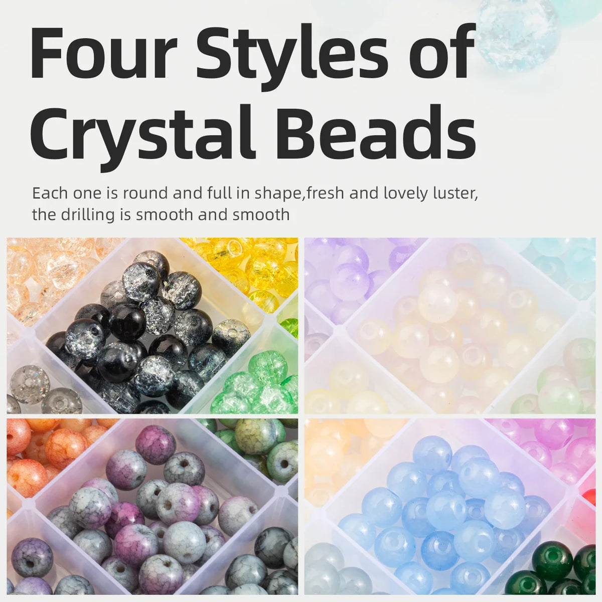 Glass Beads Bracelet Making Kits 28 Colors 8mm Crystal Beads Round Gemstone Stone Beads with Accessories for Jewelry Making DIY | | Wiccan Center