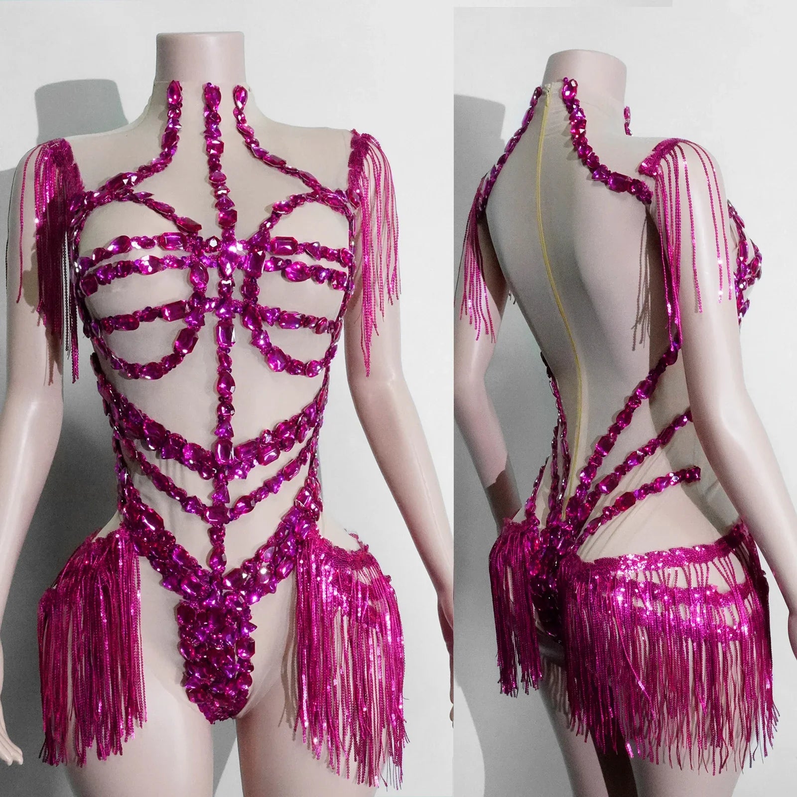 The Stardust Midnight Cabaret Bodysuit – Luxury Rhinestone & Mesh Showgirl Costume | Bodysuit | Wiccan Center