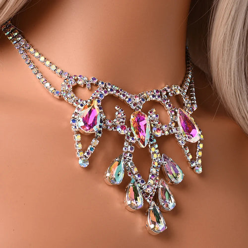 AB Rhinestone Water Drop Crystal Drop | Necklaces | Wiccan Center