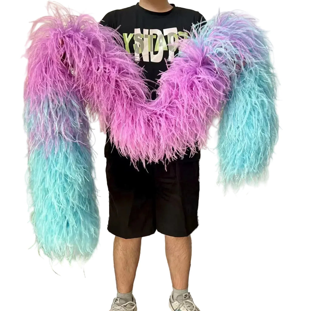 Mixed Color Ostrich Feather Boa & Shawl (2 Meters)