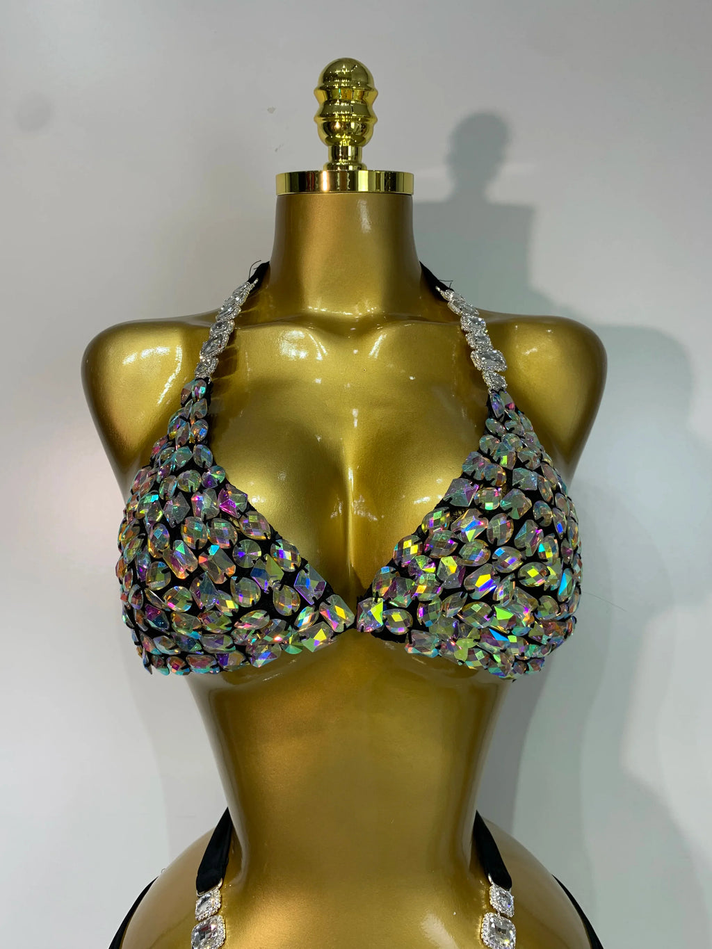 Crystal Diamond Bikini Two-Piece Set Sparkle Stage Performance Outfit | Costume Sets | Wiccan Center