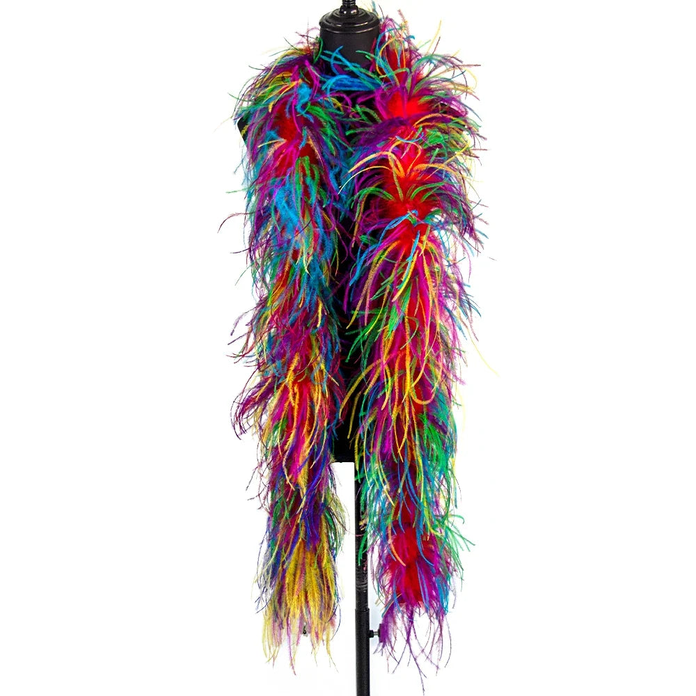 Mixed Color Ostrich Feather Boa & Shawl (2 Meters) | Feather Boas | Wiccan Center