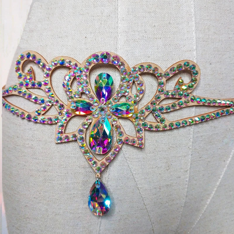 Sparkly Layered Rhinestone & Pearl Belly Dance Waist Chain Belt | Body Chains | Wiccan Center