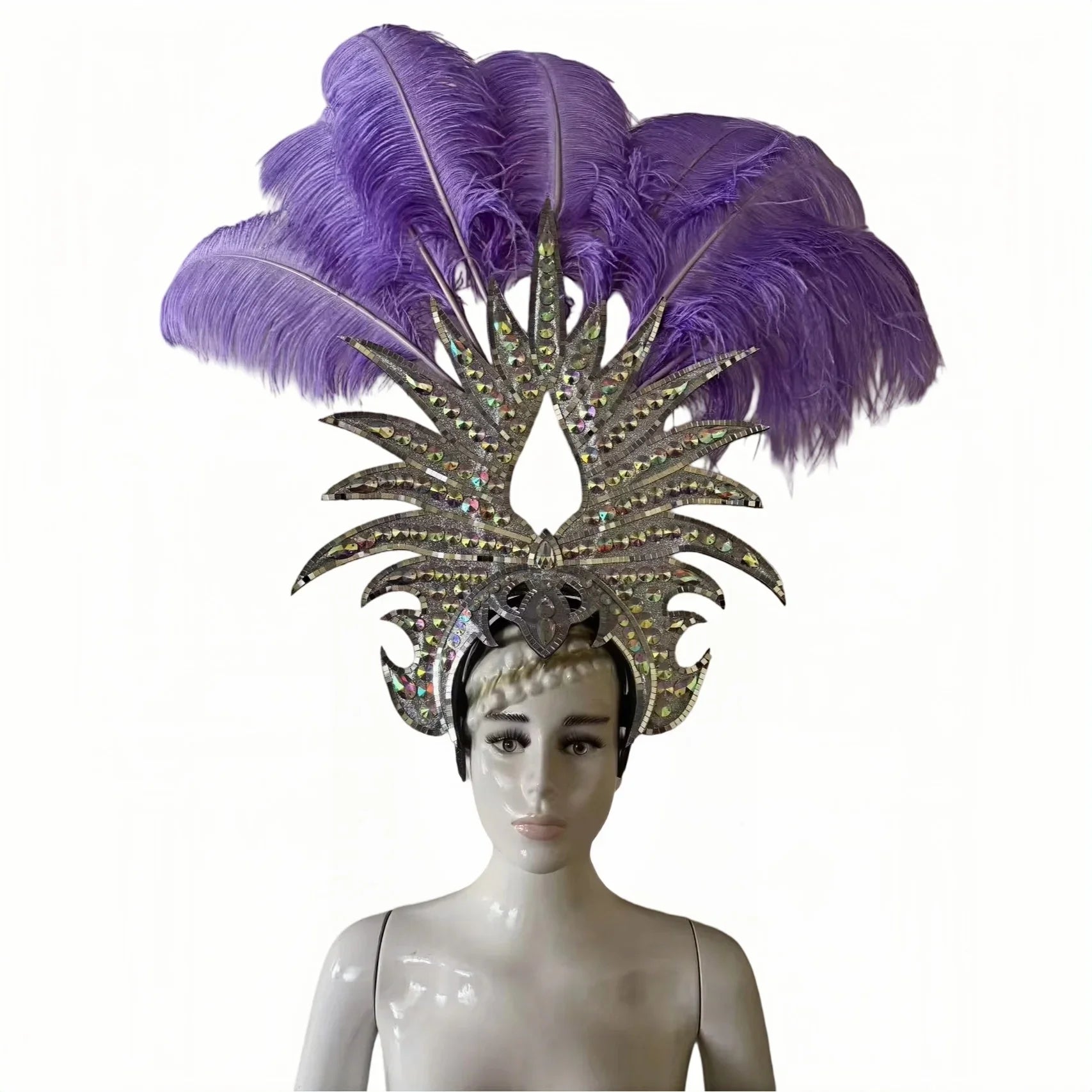 The Stardust Majestic Feather Crown – Carnival & Cabaret Stage Headdress | | Wiccan Center