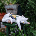 Sleeping Cat Garden Statues Outdoor,Cat Figurine Memorial Statue Makers Garden Resin Sleeping Cat Statues for Garden Decor Cat | | Wiccan Center