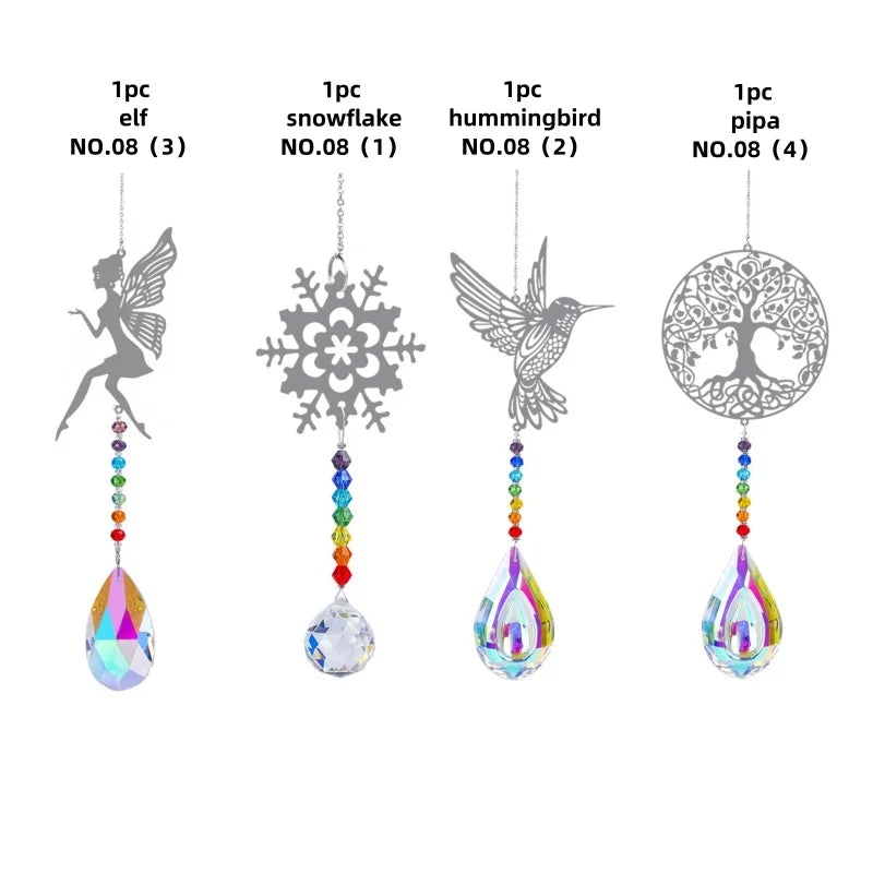 Animal metal sheet butterfly pendant crystal ball prism sun catcher DIY hanging decoration window decoration garden sun catcher | | Wiccan Center