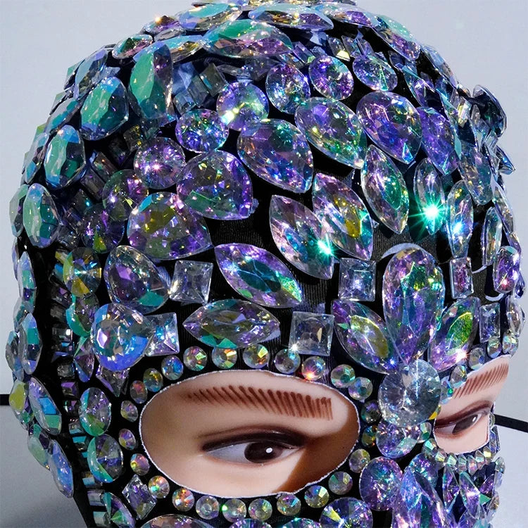 Super Shiny Rhinestone Full Face Headwear Mask | Masks | Wiccan Center