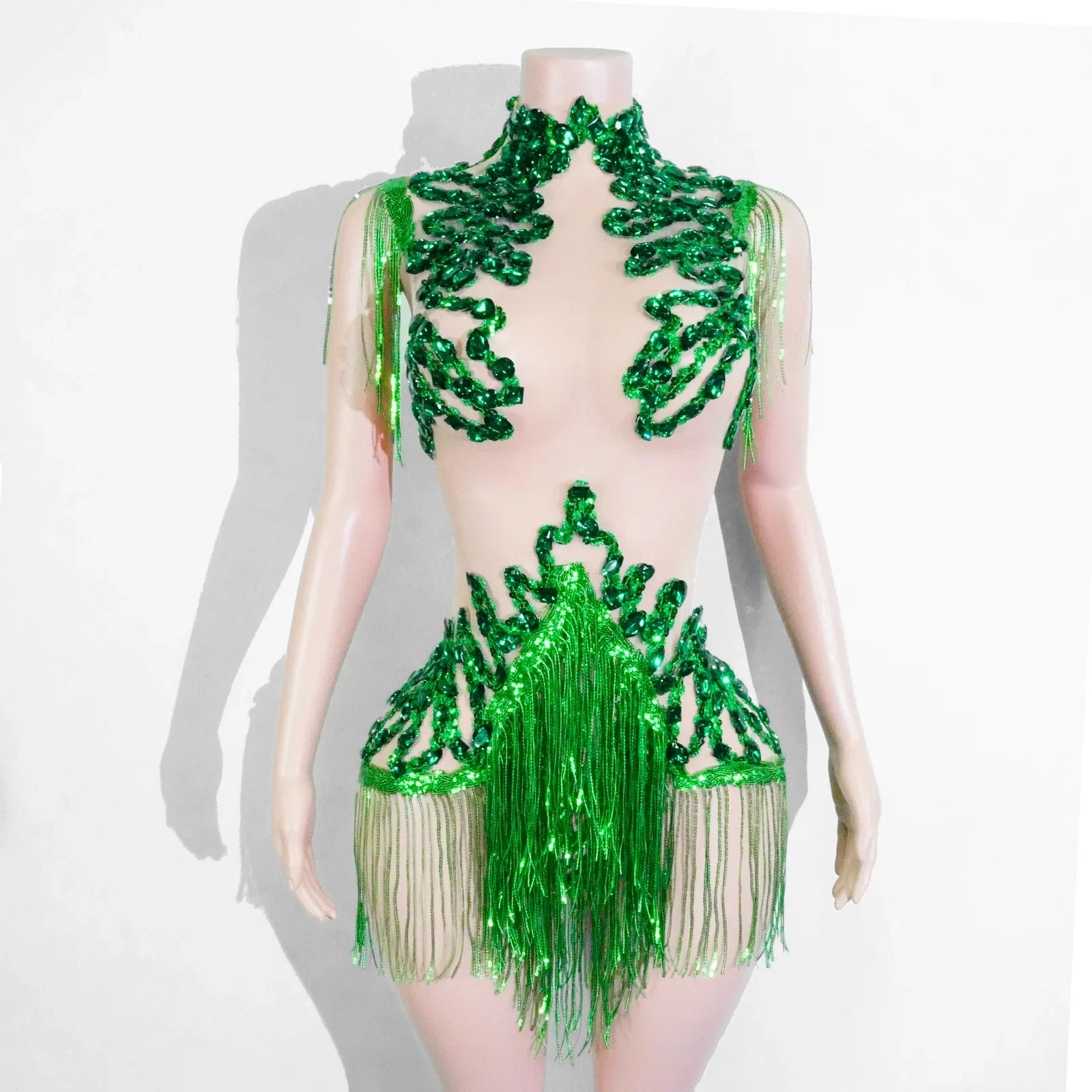 The Stardust Midnight Cabaret Bodysuit – Luxury Rhinestone & Mesh Showgirl Costume | Bodysuit | Wiccan Center