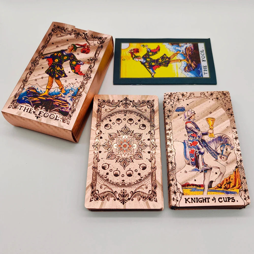 New Version Plastic Tarot Rider Waite Waterproof Gold Foil Tarot Deck With Nice PVC Package Prediction Cards Game | | Wiccan Center